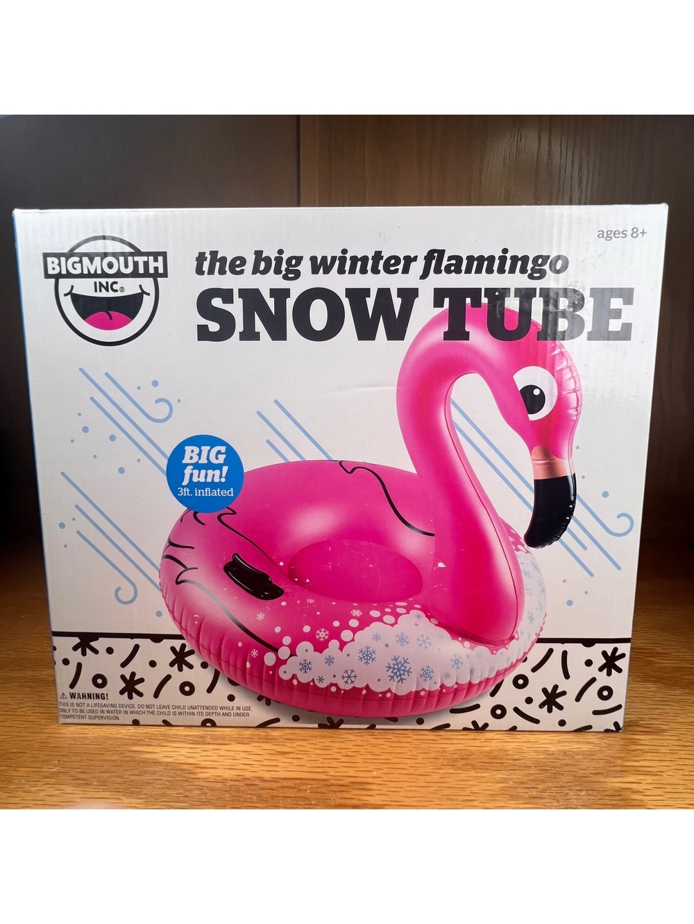 Big Winter Flamingo Snow Tube Inflatable Snow Sled - 3ft Pink Flamingo Snow Tube